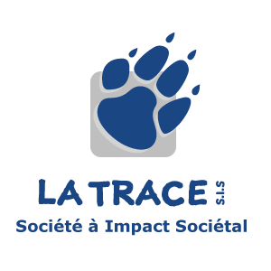Logo la trace s.i.s développement professionnel avec une patte de chien de couleur bleu foncé