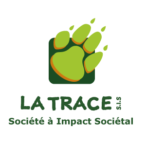 Logo la trace s.i.s loisirs Solidaires avec une patte de chien de couleur vert feuille